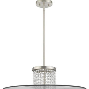 HomeRoots Four Light Dimmable Chandelier with Modern Cylinder Shades for Elegant Home Lighting Solutions 687400