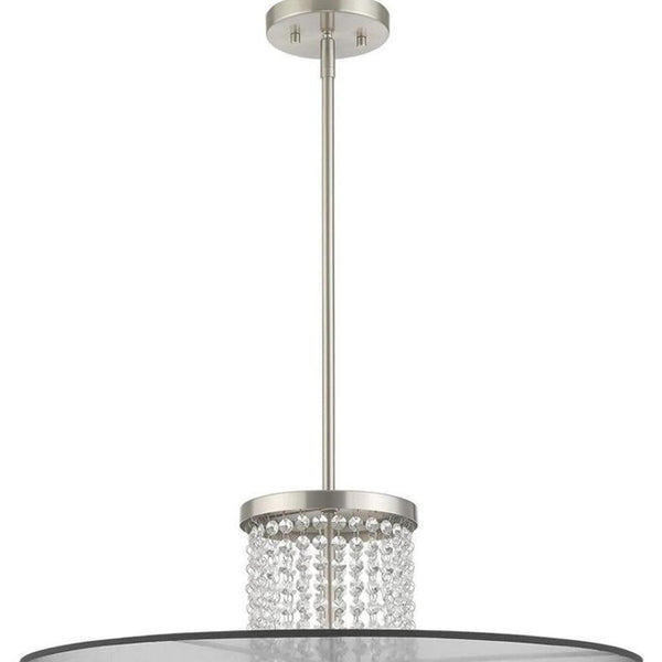 HomeRoots Four Light Dimmable Chandelier with Modern Cylinder Shades for Elegant Home Lighting Solutions 687400