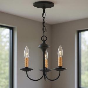 HomeRoots Black Modern Three-Light Dimmable Chandelier with Cylinder Shades for Elegant Ambient Lighting 687402