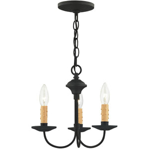 HomeRoots Black Modern Three-Light Dimmable Chandelier with Cylinder Shades for Elegant Ambient Lighting 687402