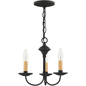 HomeRoots Black Modern Three-Light Dimmable Chandelier with Cylinder Shades for Elegant Ambient Lighting 687402