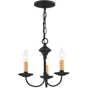 HomeRoots Black Modern Three-Light Dimmable Chandelier with Cylinder Shades for Elegant Ambient Lighting 687402