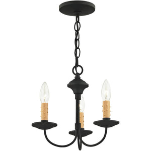 HomeRoots Black Modern Three-Light Dimmable Chandelier with Cylinder Shades for Elegant Ambient Lighting 687402