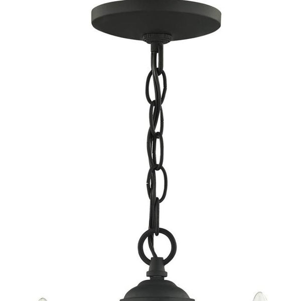 HomeRoots Black Modern Three-Light Dimmable Chandelier with Cylinder Shades for Elegant Ambient Lighting 687402