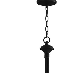 HomeRoots Black Eight-Light Dimmable Chandelier - Modern Cylinder Shades for Elegant Ambient Lighting 687406