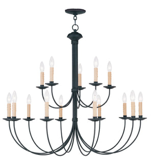 HomeRoots Black Multi-Light Dimmable Chandelier – Modern Cylindrical Shades for Dining & Living Spaces Elegance 687407