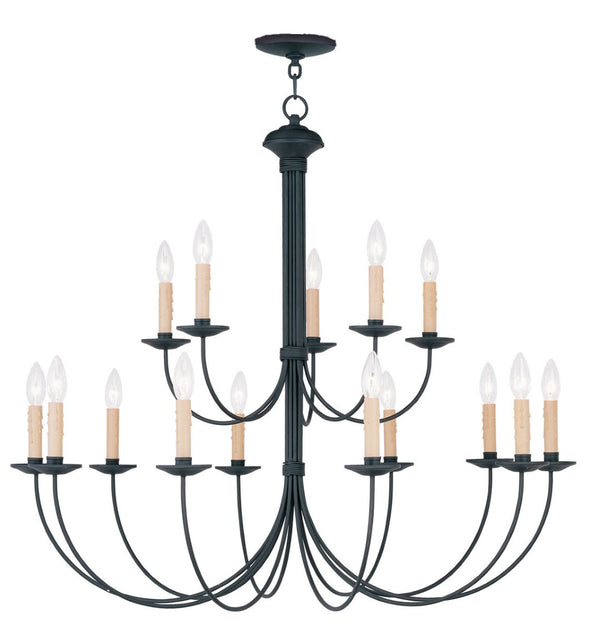 HomeRoots Black Multi-Light Dimmable Chandelier – Modern Cylindrical Shades for Dining & Living Spaces Elegance 687407