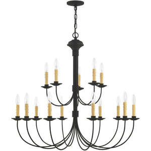 HomeRoots Black Multi-Light Dimmable Chandelier – Modern Cylindrical Shades for Dining & Living Spaces Elegance 687407