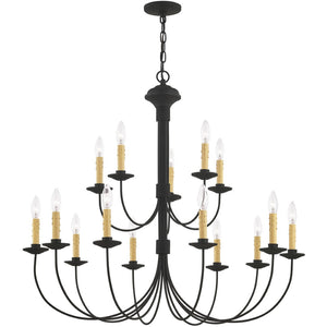 HomeRoots Black Multi-Light Dimmable Chandelier – Modern Cylindrical Shades for Dining & Living Spaces Elegance 687407
