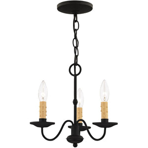 HomeRoots Black Three-Light Dimmable Chandelier with Cylinder Shades for Modern Home Ambiance & Style 687408