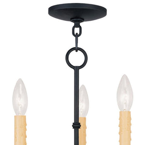 HomeRoots Black Three-Light Dimmable Chandelier with Cylinder Shades for Modern Home Ambiance & Style 687408