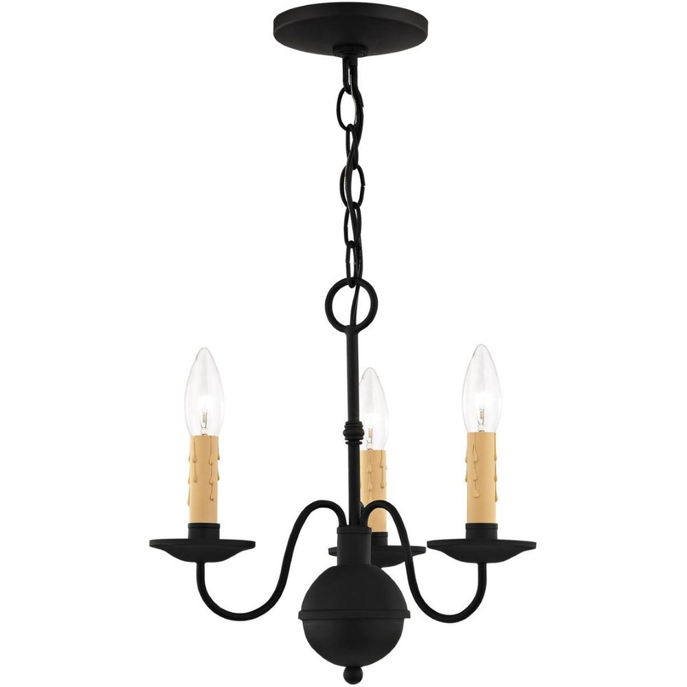 HomeRoots Black Modern Three-Light Dimmable Chandelier with Cylinder Shades for Stylish Ambient Lighting 687412