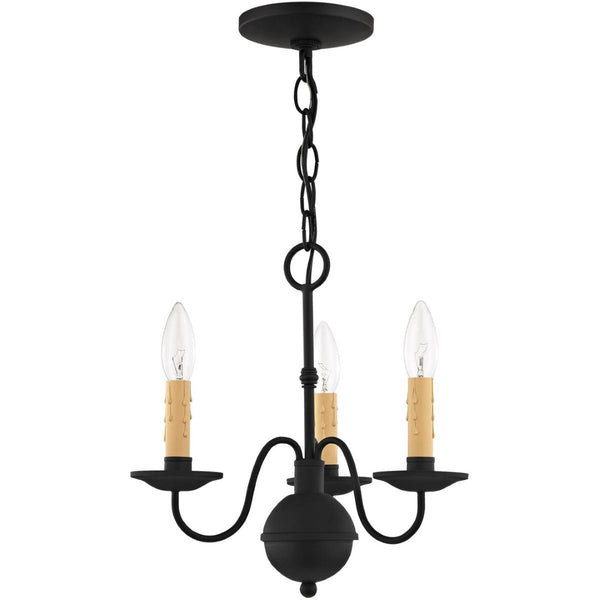 HomeRoots Black Modern Three-Light Dimmable Chandelier with Cylinder Shades for Stylish Ambient Lighting 687412