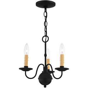 HomeRoots Black Modern Three-Light Dimmable Chandelier with Cylinder Shades for Stylish Ambient Lighting 687412