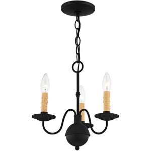 HomeRoots Black Modern Three-Light Dimmable Chandelier with Cylinder Shades for Stylish Ambient Lighting 687412