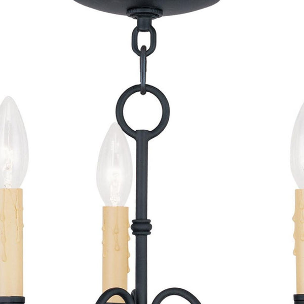 HomeRoots Black Modern Three-Light Dimmable Chandelier with Cylinder Shades for Stylish Ambient Lighting 687412