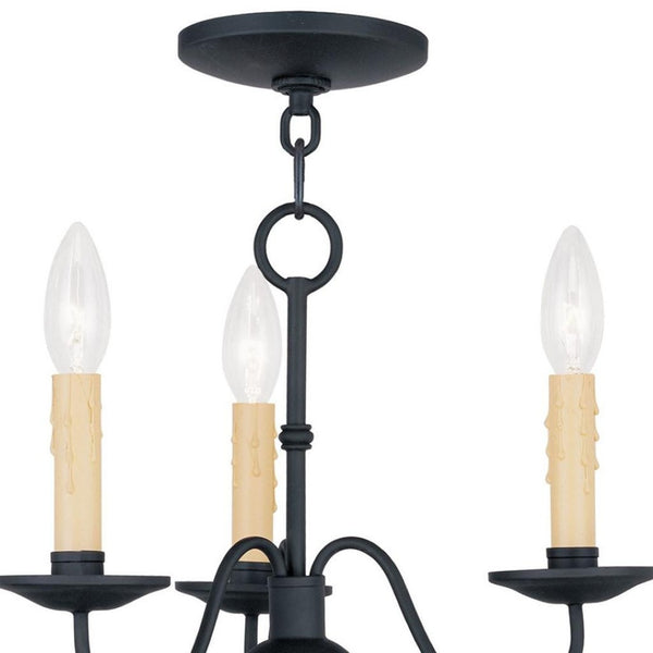 HomeRoots Black Modern Three-Light Dimmable Chandelier with Cylinder Shades for Stylish Ambient Lighting 687412