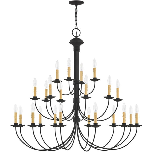HomeRoots Black Multi-Light Dimmable Chandelier with Cylinder Shades for Modern Elegance and Flexible Lighting 687417