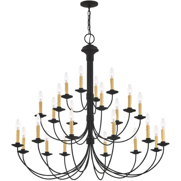 HomeRoots Black Multi-Light Dimmable Chandelier with Cylinder Shades for Modern Elegance and Flexible Lighting 687417