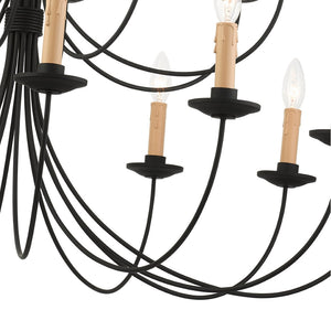 HomeRoots Black Multi-Light Dimmable Chandelier with Cylinder Shades for Modern Elegance and Flexible Lighting 687417