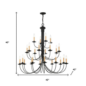 HomeRoots Black Multi-Light Dimmable Chandelier with Cylinder Shades for Modern Elegance and Flexible Lighting 687417