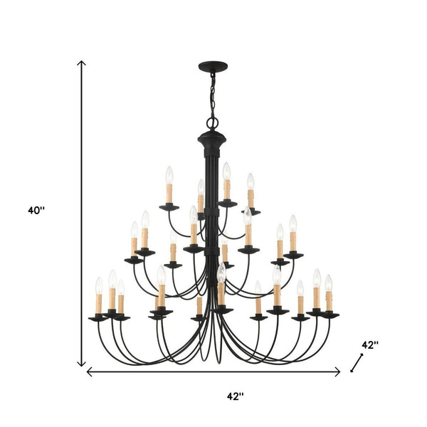 HomeRoots Black Multi-Light Dimmable Chandelier with Cylinder Shades for Modern Elegance and Flexible Lighting 687417