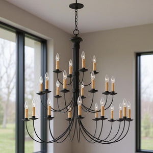 HomeRoots Black Multi-Light Dimmable Chandelier with Cylinder Shades for Modern Elegance and Flexible Lighting 687417