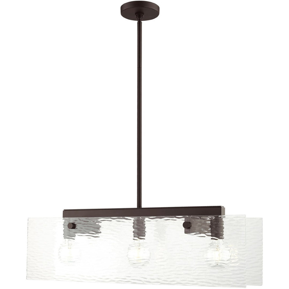 HomeRoots Bronze Three-Light Dimmable Chandelier with Unique Cylinder Shades for Warm, Inviting Illumination 687421