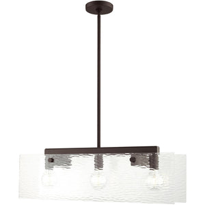 HomeRoots Bronze Three-Light Dimmable Chandelier with Unique Cylinder Shades for Warm, Inviting Illumination 687421