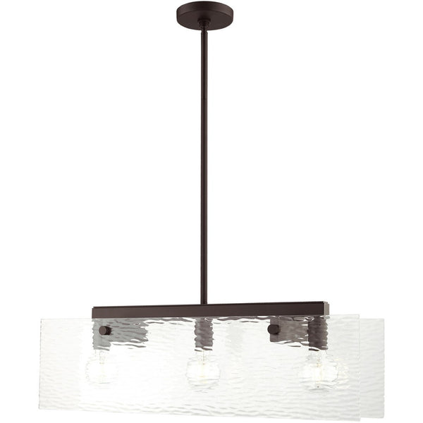 HomeRoots Bronze Three-Light Dimmable Chandelier with Unique Cylinder Shades for Warm, Inviting Illumination 687421