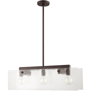 HomeRoots Bronze Three-Light Dimmable Chandelier with Unique Cylinder Shades for Warm, Inviting Illumination 687421