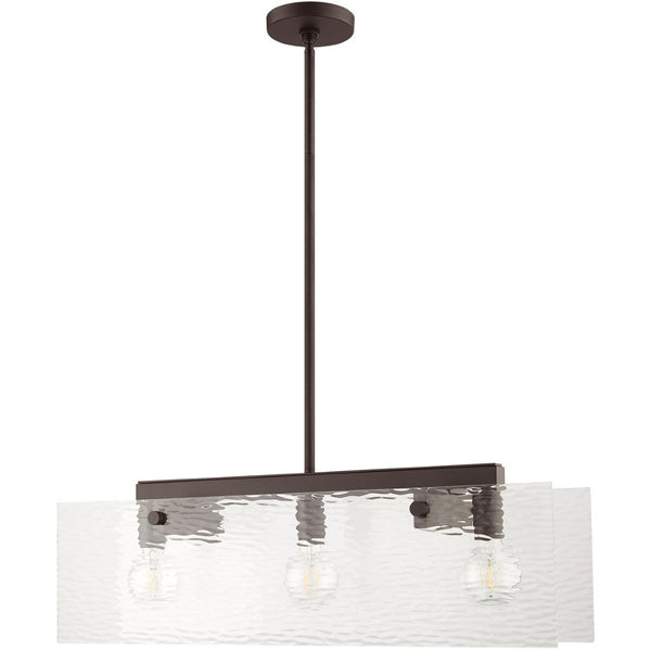 HomeRoots Bronze Three-Light Dimmable Chandelier with Unique Cylinder Shades for Warm, Inviting Illumination 687421