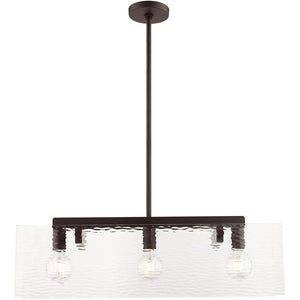 HomeRoots Bronze Three-Light Dimmable Chandelier with Unique Cylinder Shades for Warm, Inviting Illumination 687421