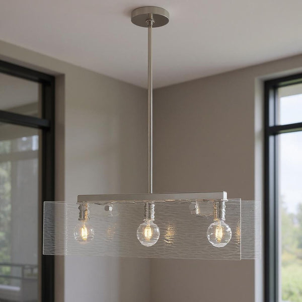 HomeRoots Three Light Dimmable Chandelier – Modern Cylinder Shades for Stylish Illumination & Versatile Placement 687422