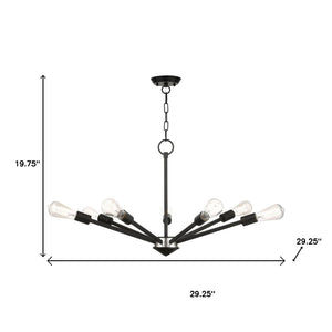 HomeRoots Seven Light Dimmable Chandelier with Modern Cylindrical Shades for Warm Ambiance & Versatile Style 687423