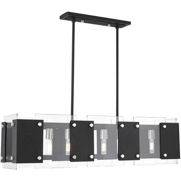 HomeRoots Eight Light Dimmable Chandelier - Modern Elegance with Cylinder Shades for Warm, Ambient Illumination 687425