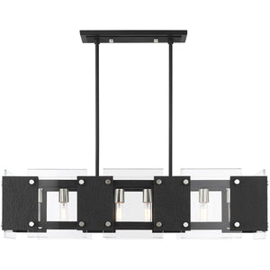 HomeRoots Eight Light Dimmable Chandelier - Modern Elegance with Cylinder Shades for Warm, Ambient Illumination 687425