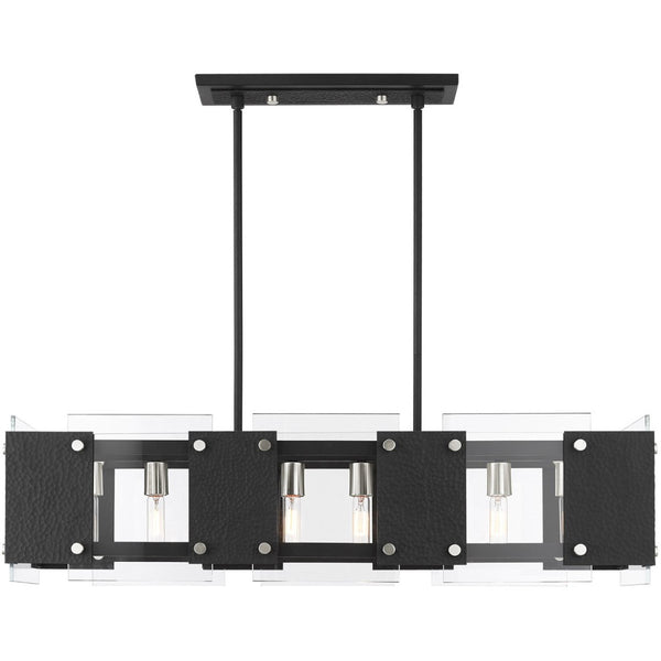 HomeRoots Eight Light Dimmable Chandelier - Modern Elegance with Cylinder Shades for Warm, Ambient Illumination 687425
