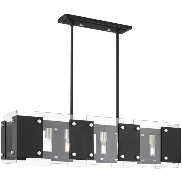 HomeRoots Eight Light Dimmable Chandelier - Modern Elegance with Cylinder Shades for Warm, Ambient Illumination 687425