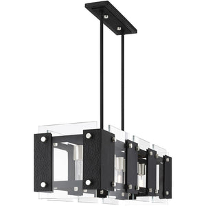 HomeRoots Eight Light Dimmable Chandelier - Modern Elegance with Cylinder Shades for Warm, Ambient Illumination 687425