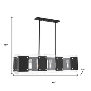 HomeRoots Eight Light Dimmable Chandelier - Modern Elegance with Cylinder Shades for Warm, Ambient Illumination 687425