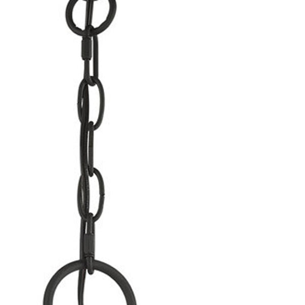 HomeRoots Black Modern Three-Light Dimmable Chandelier with Elegant Cylindrical Shades for Cozy Ambiance 687426