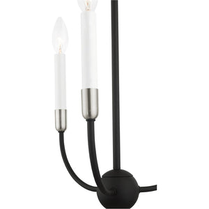 HomeRoots Black Modern Three-Light Dimmable Chandelier with Elegant Cylindrical Shades for Cozy Ambiance 687426
