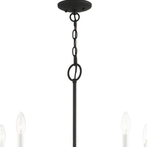 HomeRoots Five Light Dimmable Chandelier - Modern Steel Design with Adjustable Brightness for Stylish Spaces 687428