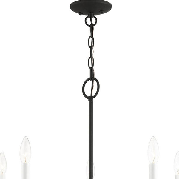 HomeRoots Five Light Dimmable Chandelier - Modern Steel Design with Adjustable Brightness for Stylish Spaces 687428