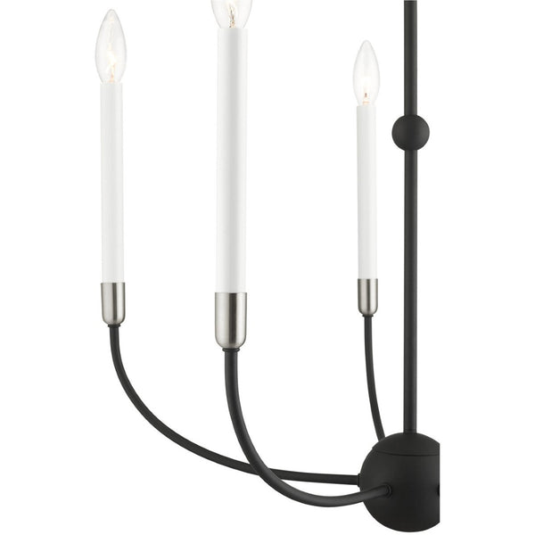 HomeRoots Five Light Dimmable Chandelier - Modern Steel Design with Adjustable Brightness for Stylish Spaces 687428