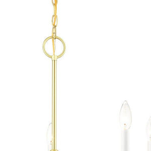 HomeRoots Five Light Dimmable Chandelier with Sleek Steel Shades - Modern Ambiance for Any Room Decor 687429