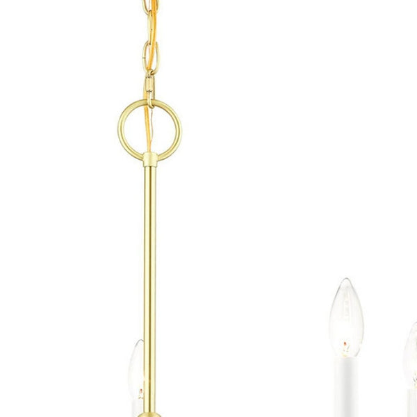 HomeRoots Five Light Dimmable Chandelier with Sleek Steel Shades - Modern Ambiance for Any Room Decor 687429
