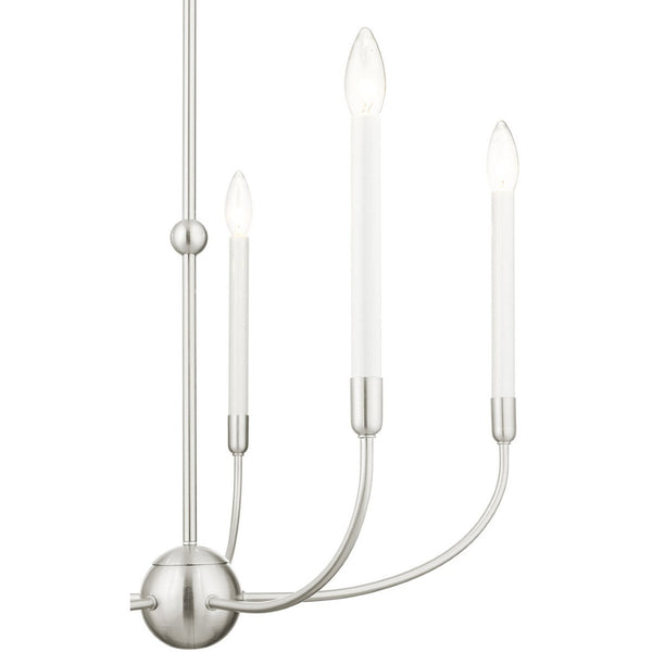 HomeRoots Five Light Dimmable Chandelier – Modern Cylindrical Shades, Steel Construction for Stylish Ambiance 687430