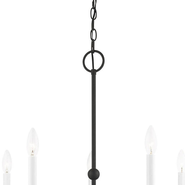 HomeRoots Seven Light Dimmable Chandelier - Modern Cylinder Design with Steel Shades for Elegant Lighting 687431